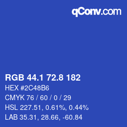 カラーコード: RGB 44.1 72.8 182 | qconv.com