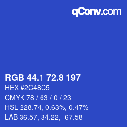 カラーコード: RGB 44.1 72.8 197 | qconv.com