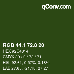 カラーコード: RGB 44.1 72.8 20 | qconv.com