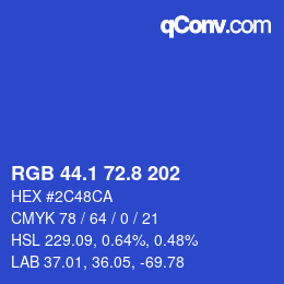 カラーコード: RGB 44.1 72.8 202 | qconv.com