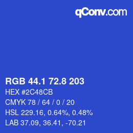 カラーコード: RGB 44.1 72.8 203 | qconv.com