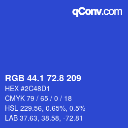 カラーコード: RGB 44.1 72.8 209 | qconv.com