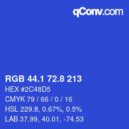 カラーコード: RGB 44.1 72.8 213 | qconv.com