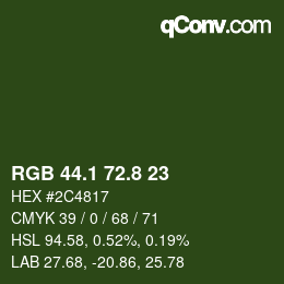 カラーコード: RGB 44.1 72.8 23 | qconv.com