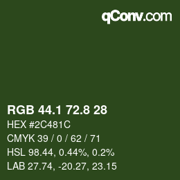 Color code: RGB 44.1 72.8 28 | qconv.com