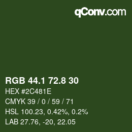 カラーコード: RGB 44.1 72.8 30 | qconv.com