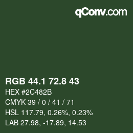 Farbcode: RGB 44.1 72.8 43 | qconv.com
