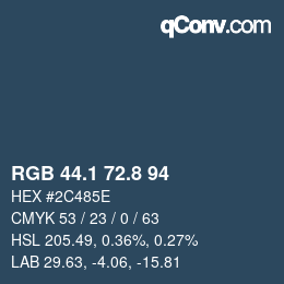 Color code: RGB 44.1 72.8 94 | qconv.com