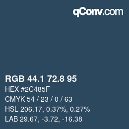 Color code: RGB 44.1 72.8 95 | qconv.com