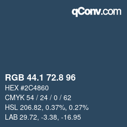 カラーコード: RGB 44.1 72.8 96 | qconv.com