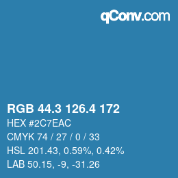 カラーコード: RGB 44.3 126.4 172 | qconv.com
