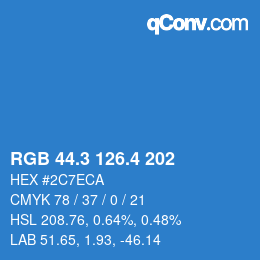 カラーコード: RGB 44.3 126.4 202 | qconv.com