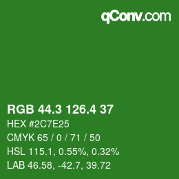 カラーコード: RGB 44.3 126.4 37 | qconv.com
