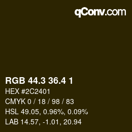 カラーコード: RGB 44.3 36.4 1 | qconv.com
