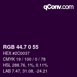 カラーコード: RGB 44.7 0 55 | qconv.com