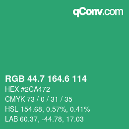 カラーコード: RGB 44.7 164.6 114 | qconv.com