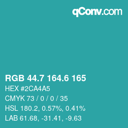 カラーコード: RGB 44.7 164.6 165 | qconv.com