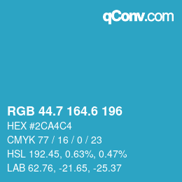 カラーコード: RGB 44.7 164.6 196 | qconv.com