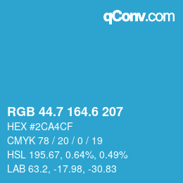 カラーコード: RGB 44.7 164.6 207 | qconv.com