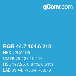 カラーコード: RGB 44.7 164.6 213 | qconv.com
