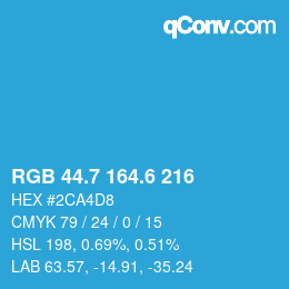 カラーコード: RGB 44.7 164.6 216 | qconv.com