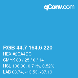 カラーコード: RGB 44.7 164.6 220 | qconv.com