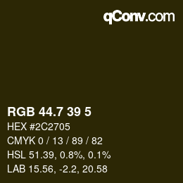 カラーコード: RGB 44.7 39 5 | qconv.com