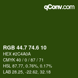 カラーコード: RGB 44.7 74.6 10 | qconv.com