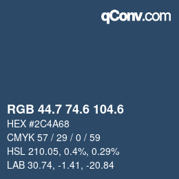 カラーコード: RGB 44.7 74.6 104.6 | qconv.com
