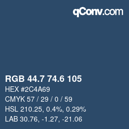 カラーコード: RGB 44.7 74.6 105 | qconv.com
