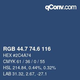 カラーコード: RGB 44.7 74.6 116 | qconv.com