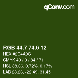 カラーコード: RGB 44.7 74.6 12 | qconv.com