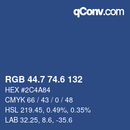 カラーコード: RGB 44.7 74.6 132 | qconv.com