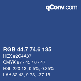 カラーコード: RGB 44.7 74.6 135 | qconv.com