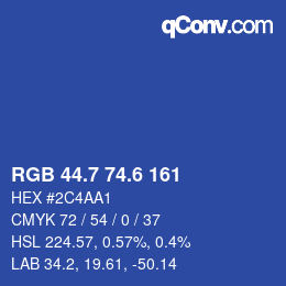 カラーコード: RGB 44.7 74.6 161 | qconv.com