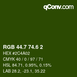 カラーコード: RGB 44.7 74.6 2 | qconv.com