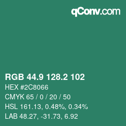Color code: RGB 44.9 128.2 102 | qconv.com