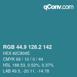 Color code: RGB 44.9 128.2 142 | qconv.com