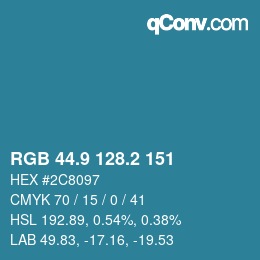 Color code: RGB 44.9 128.2 151 | qconv.com