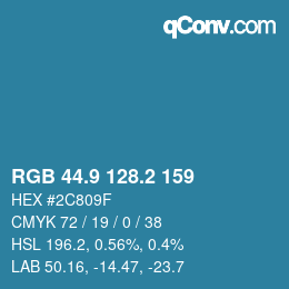 Color code: RGB 44.9 128.2 159 | qconv.com