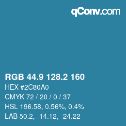 Farbcode: RGB 44.9 128.2 160 | qconv.com