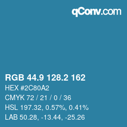 Color code: RGB 44.9 128.2 162 | qconv.com