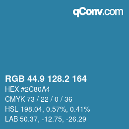 Color code: RGB 44.9 128.2 164 | qconv.com