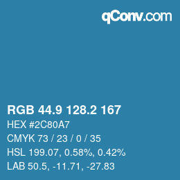 Color code: RGB 44.9 128.2 167 | qconv.com