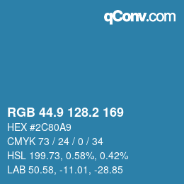 Color code: RGB 44.9 128.2 169 | qconv.com