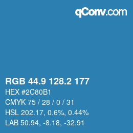 Color code: RGB 44.9 128.2 177 | qconv.com