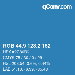 Color code: RGB 44.9 128.2 182 | qconv.com