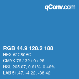 Color code: RGB 44.9 128.2 188 | qconv.com