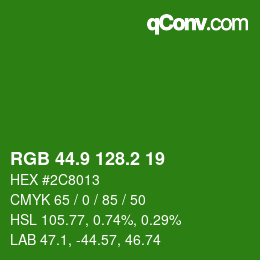 カラーコード: RGB 44.9 128.2 19 | qconv.com