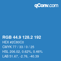 Color code: RGB 44.9 128.2 192 | qconv.com